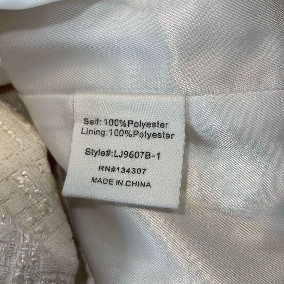 Line and Dot Women’s Avery Double-Breasted Lapel Lined Blazer Jacket Ivory Large - Picture 7 of 12